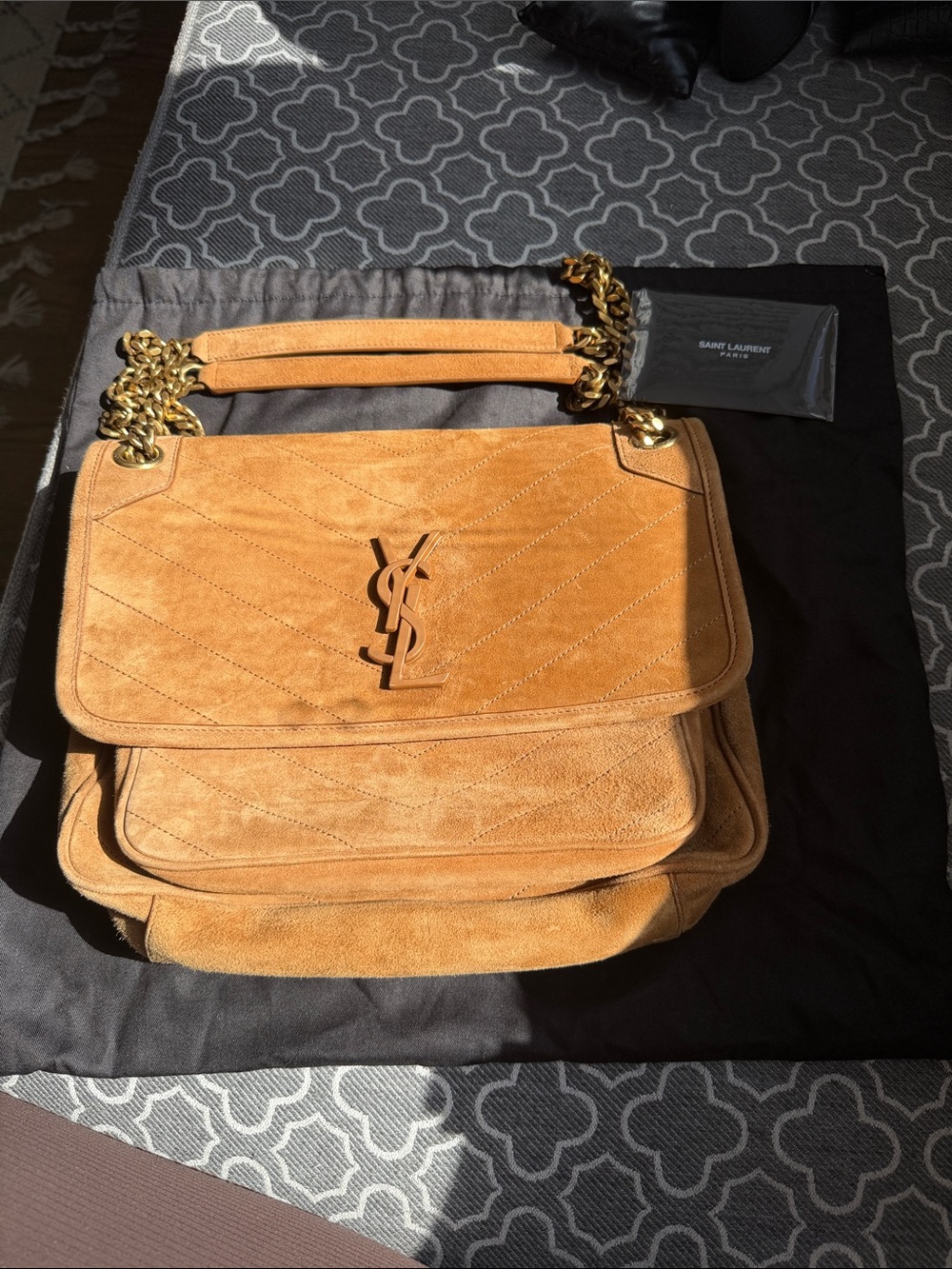 Saint Laurent Medium Niki Suede Shoulder Bag